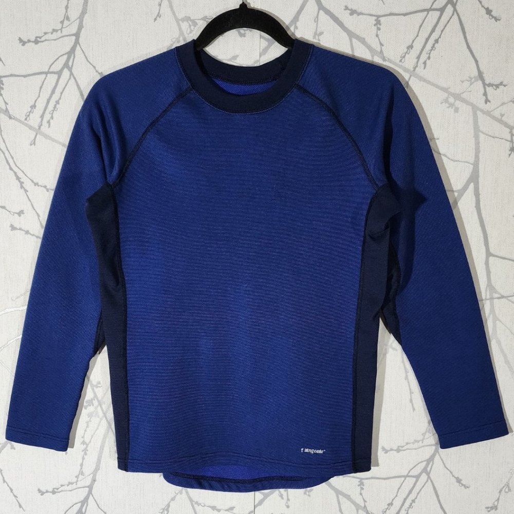 Patagonia Blue Crewneck Athletic Long Sleeve